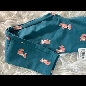 Fox print turquoise carter leggings